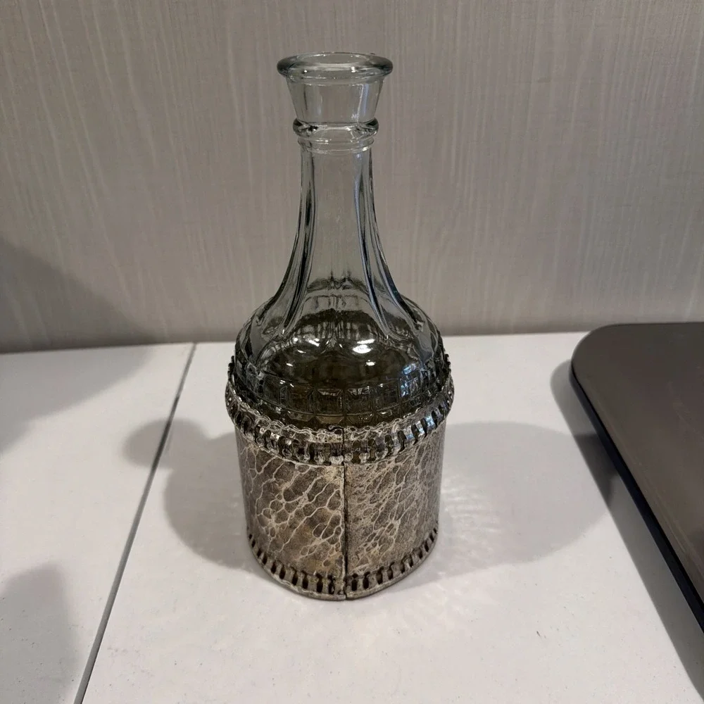 Vtg Gales of Sheffield England Silver Plate‎ Crystal Decanter Bottle No Top